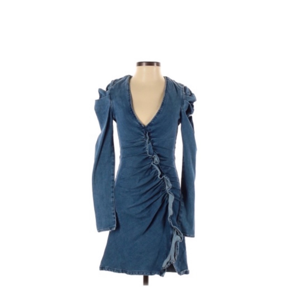 Jonathan Simkhai Denim Ruffle Dress - Picture 6 of 8